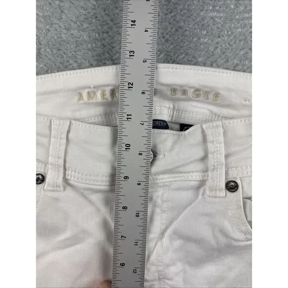 American Eagle Next Level Stretch White Low Rise Kick Boot Jeans Women's 10S - Picture 9 of 9